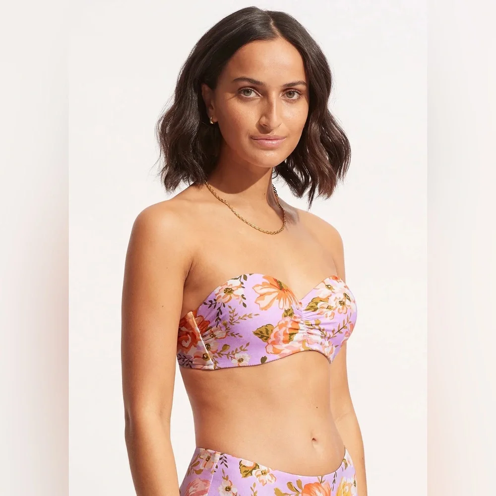 Seafolly Paradise Garden Bustier Bandeau - Lilac